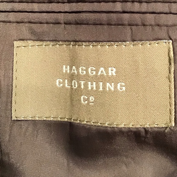 Haggar Houndstooth Blazer Checkered Plaid Suit Jacket Structured Sports Coat 42R - Picture 11 of 16